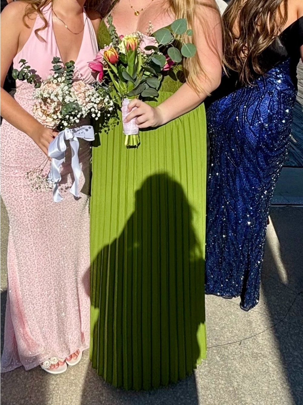 Elegant Olive Green Pleated Prom Dress - Women